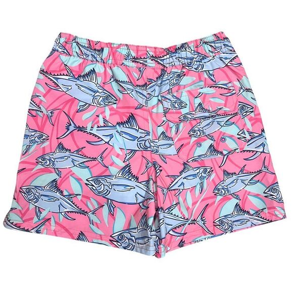 Vineyard Vines Boys Chappy Fish Printed Lined Swim Trunks Size 7 - Picture 5 of 6